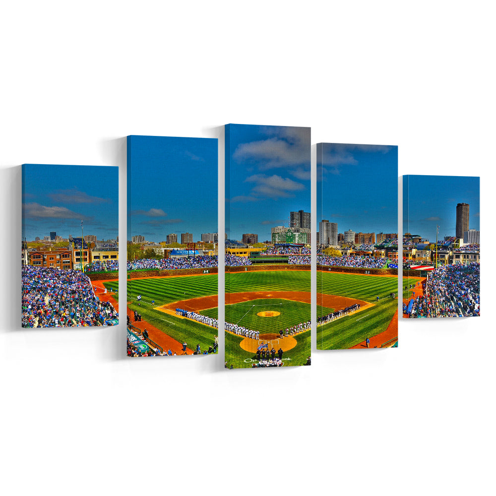 Wrigley Field Chicago, Stadium Canvas, Sport Art, Gift for him, 5 Panel, Large Canvas, Canvas Print Wall Art