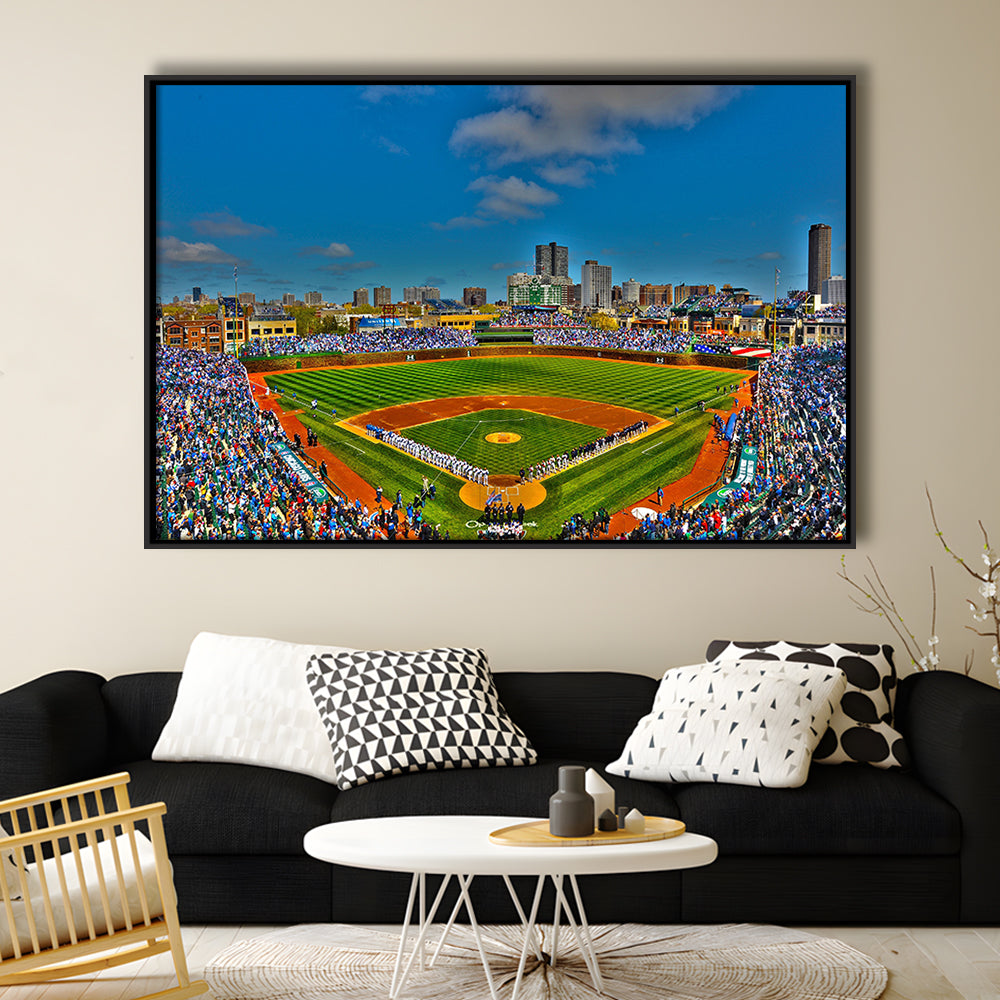 Wrigley Field Chicago, Stadium Canvas, Sport Art, Framed Canvas Print Wall Art, Floating Frame