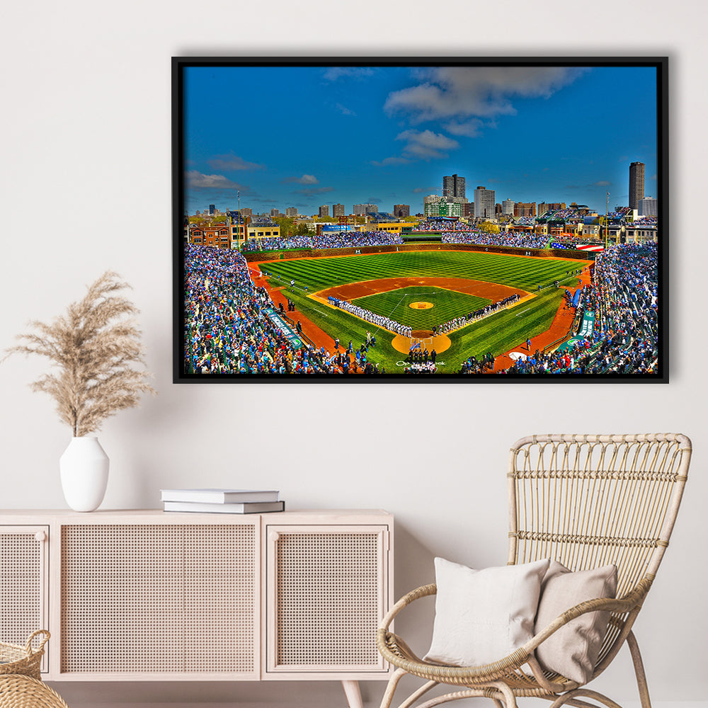 Wrigley Field Chicago, Stadium Canvas, Sport Art, Framed Canvas Print Wall Art, Floating Frame