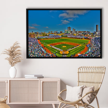 Wrigley Field Chicago, Stadium Canvas, Sport Art, Framed Canvas Print Wall Art, Floating Frame
