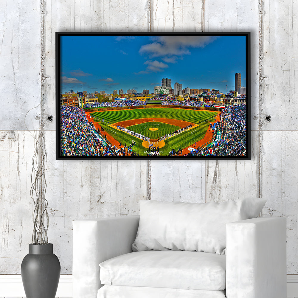 Wrigley Field Chicago, Stadium Canvas, Sport Art, Framed Canvas Print Wall Art, Floating Frame