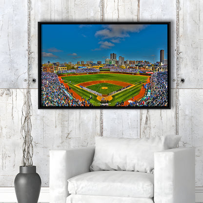Wrigley Field Chicago, Stadium Canvas, Sport Art, Framed Canvas Print Wall Art, Floating Frame