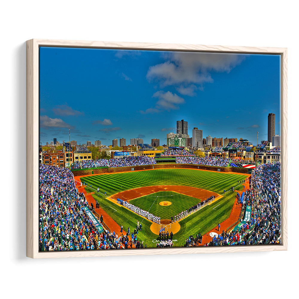 Wrigley Field Chicago, Stadium Canvas, Sport Art, Framed Canvas Print Wall Art, Floating Frame