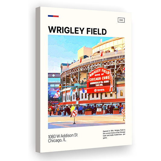 Wrigley Field Print, Chicago Cubs Stadium Canvas Art, Fan Gifts, Sport Art, Canvas Print Wall Art