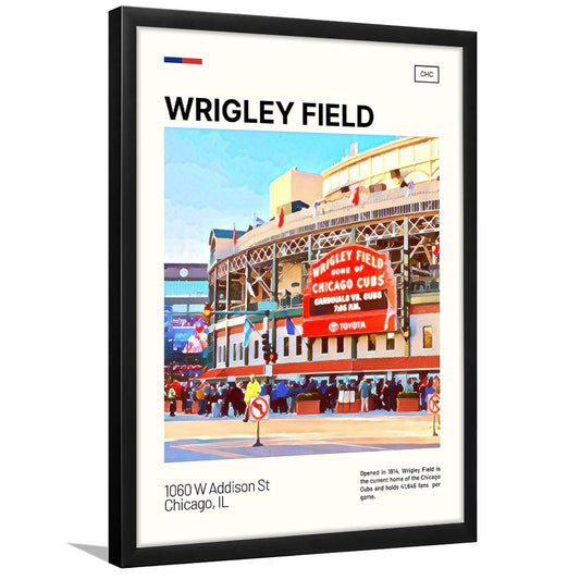 Wrigley Field Print, Chicago Cubs Stadium Art, Gifts for him, Sport Art, Framed Art Print Wall Decor