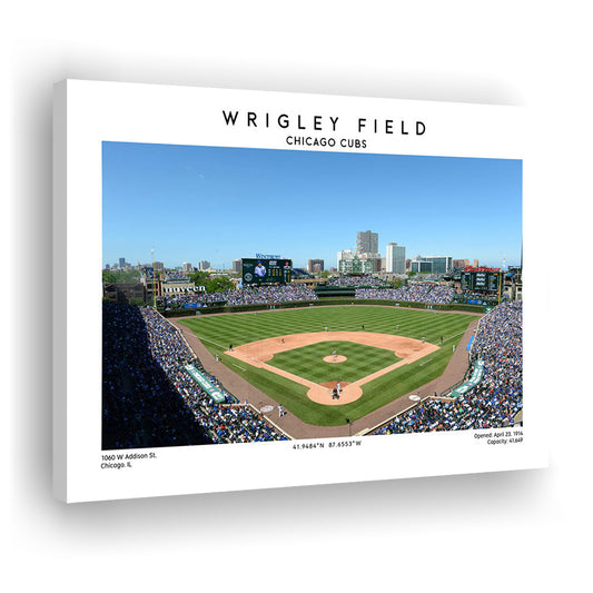 Wrigley Field, Chicago Cubs Baseball Stadium Wall Art Print, Sport Art Print, Canvas Print Wall Art, Man Cave Gift