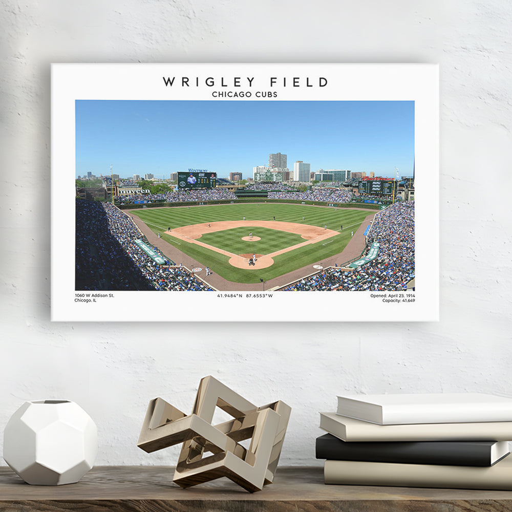 Wrigley Field, Chicago Cubs Baseball Stadium Wall Art Print, Sport Art Print, Canvas Print Wall Art, Man Cave Gift