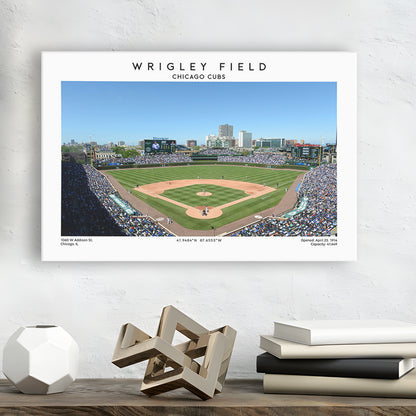 Wrigley Field, Chicago Cubs Baseball Stadium Wall Art Print, Sport Art Print, Canvas Print Wall Art, Man Cave Gift