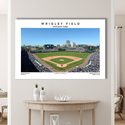 Wrigley Field, Chicago Cubs Baseball Stadium Wall Art Print, Sport Art Print, Canvas Print Wall Art, Man Cave Gift