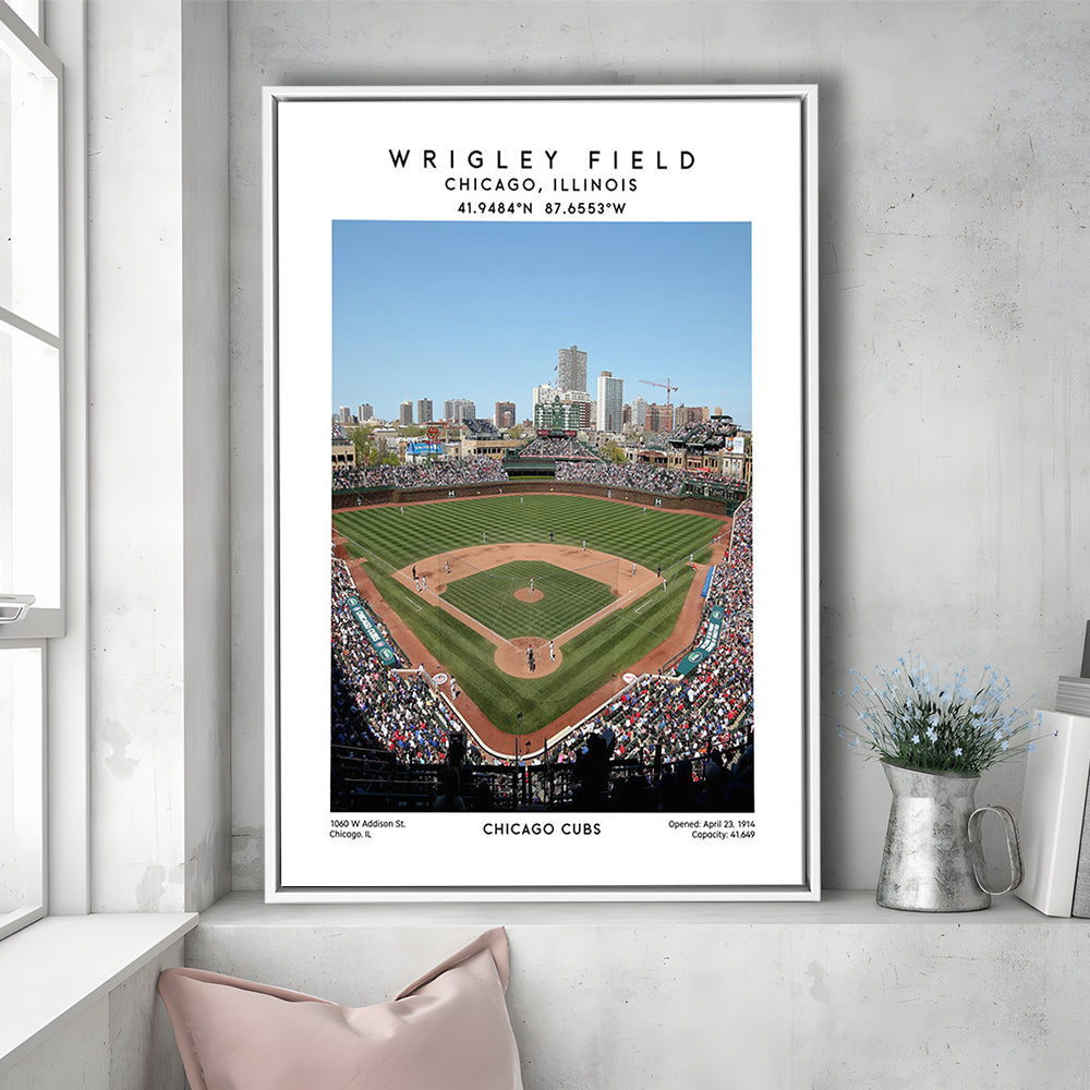 Wrigley Field Print, Chicago Cubs Baseball Stadium Wall Art, Sport Art Print, Framed Canvas Prints Wall Art
