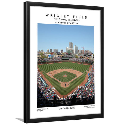 Wrigley Field Print, Chicago Cubs Baseball Stadium Wall Art, Sport Art Print, Framed Art Prints Wall Decor