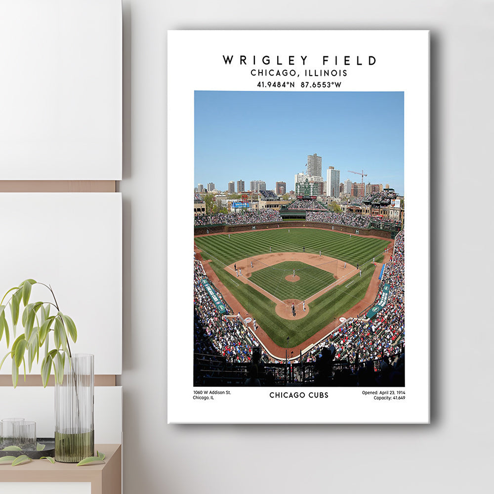 Wrigley Field Print, Chicago Cubs Baseball Stadium Wall Art, Sport Art Print, Canvas Prints Wall Art, Man Cave Decor