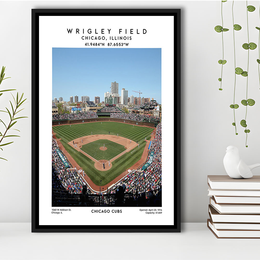 Wrigley Field Print, Chicago Cubs Baseball Stadium Wall Art, Sport Art Print, Framed Canvas Prints Wall Art