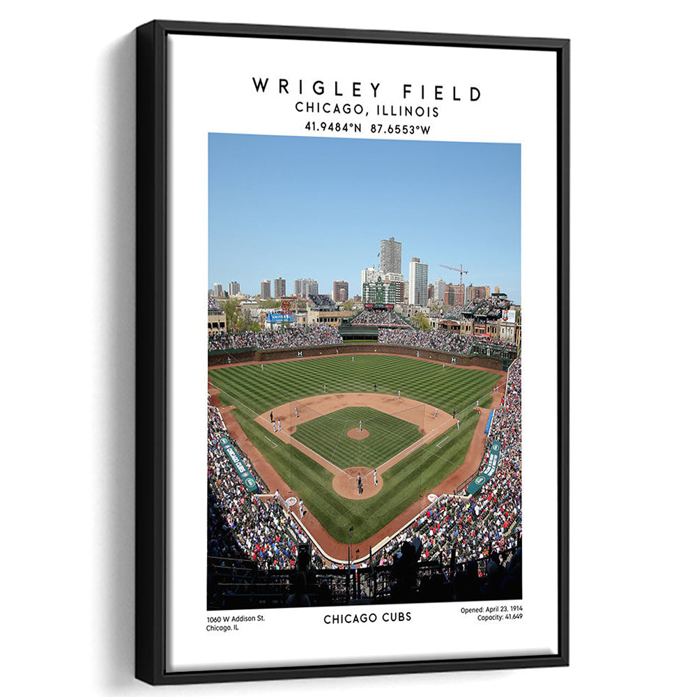 Wrigley Field Print, Chicago Cubs Baseball Stadium Wall Art, Sport Art Print, Framed Canvas Prints Wall Art