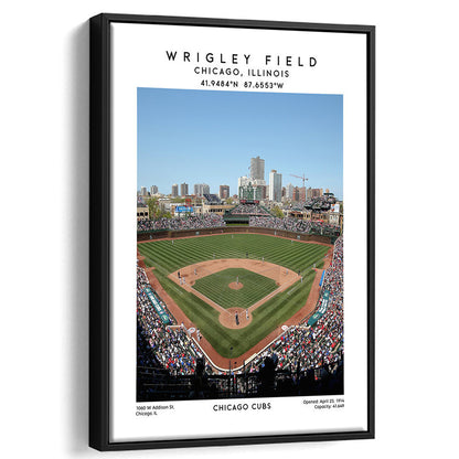 Wrigley Field Print, Chicago Cubs Baseball Stadium Wall Art, Sport Art Print, Framed Canvas Prints Wall Art