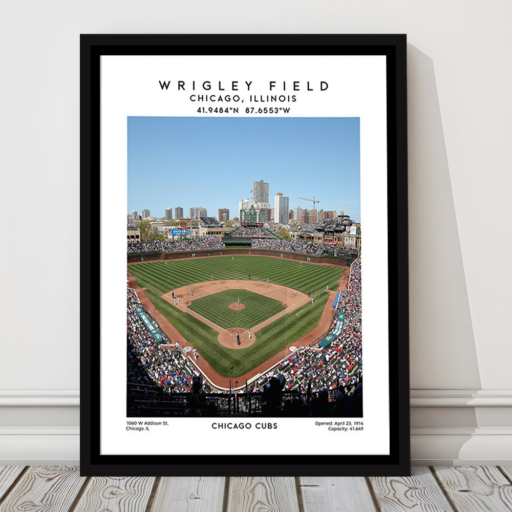 Wrigley Field Print, Chicago Cubs Baseball Stadium Wall Art, Sport Art Print, Framed Canvas Prints Wall Art