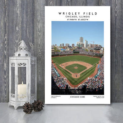 Wrigley Field Print, Chicago Cubs Baseball Stadium Wall Art, Sport Art Print, Canvas Prints Wall Art, Man Cave Decor