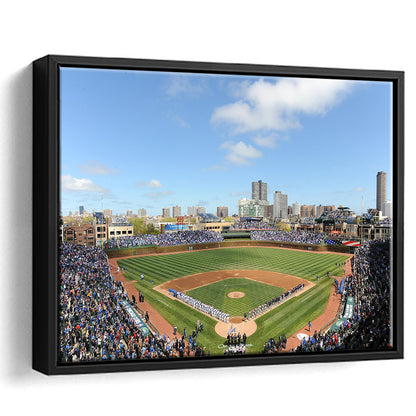 Wringley Field Home, Stadium Canvas, Sport Art, Framed Canvas Print Wall Art, Floating Frame