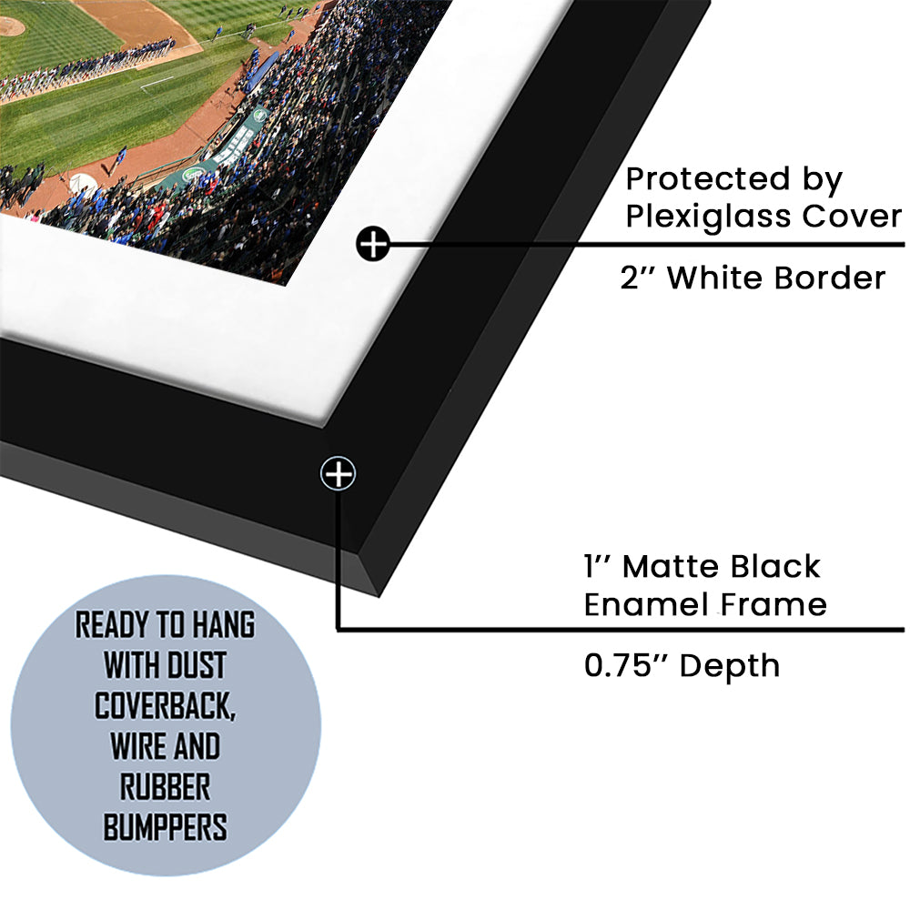 Wringley Field Home, Stadium Canvas, Sport Art, Gift for him, White Border Framed Art Print Wall Decor