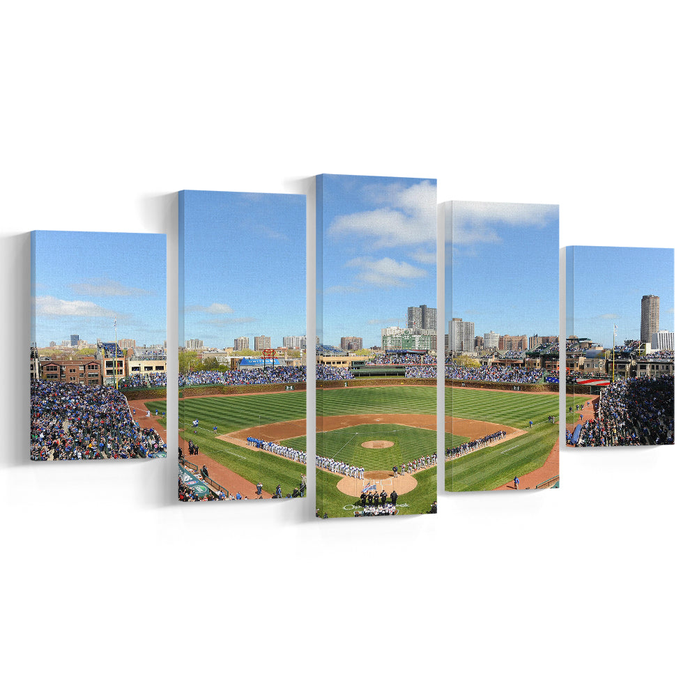 Wringley Field Home, Stadium Canvas, Sport Art, Gift for him, 5 Panel, Large Canvas, Canvas Print Wall Art