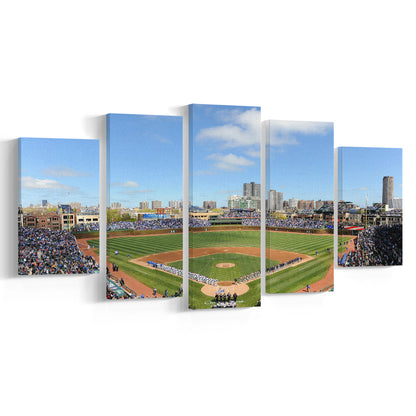 Wringley Field Home, Stadium Canvas, Sport Art, Gift for him, 5 Panel, Large Canvas, Canvas Print Wall Art