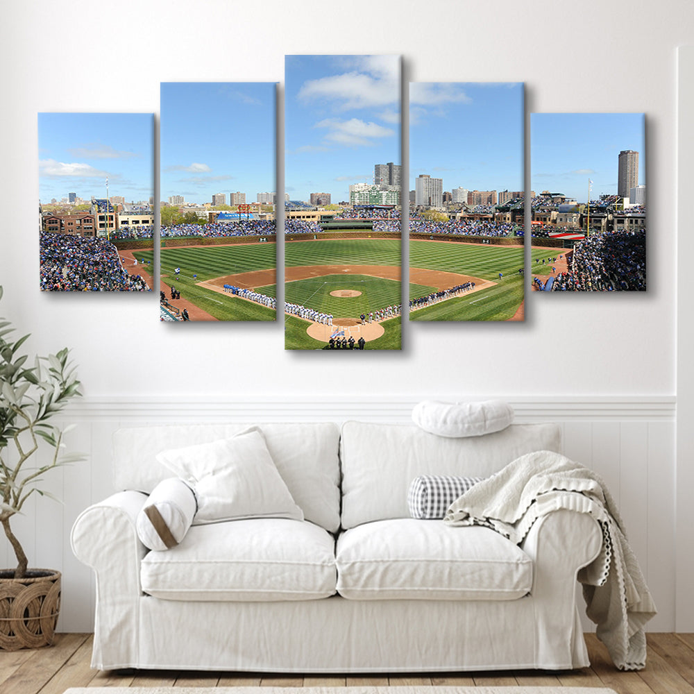 Wringley Field Home, Stadium Canvas, Sport Art, Gift for him, 5 Panel, Large Canvas, Canvas Print Wall Art