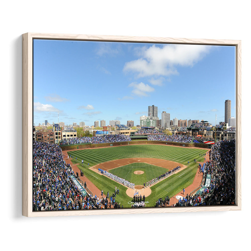 Wringley Field Home, Stadium Canvas, Sport Art, Framed Canvas Print Wall Art, Floating Frame