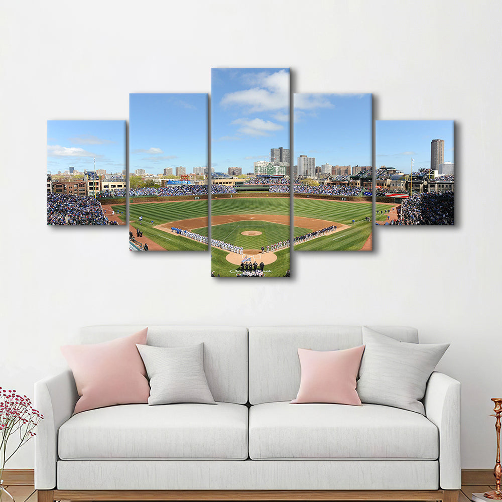 Wringley Field Home, Stadium Canvas, Sport Art, Gift for him, 5 Panel, Large Canvas, Canvas Print Wall Art