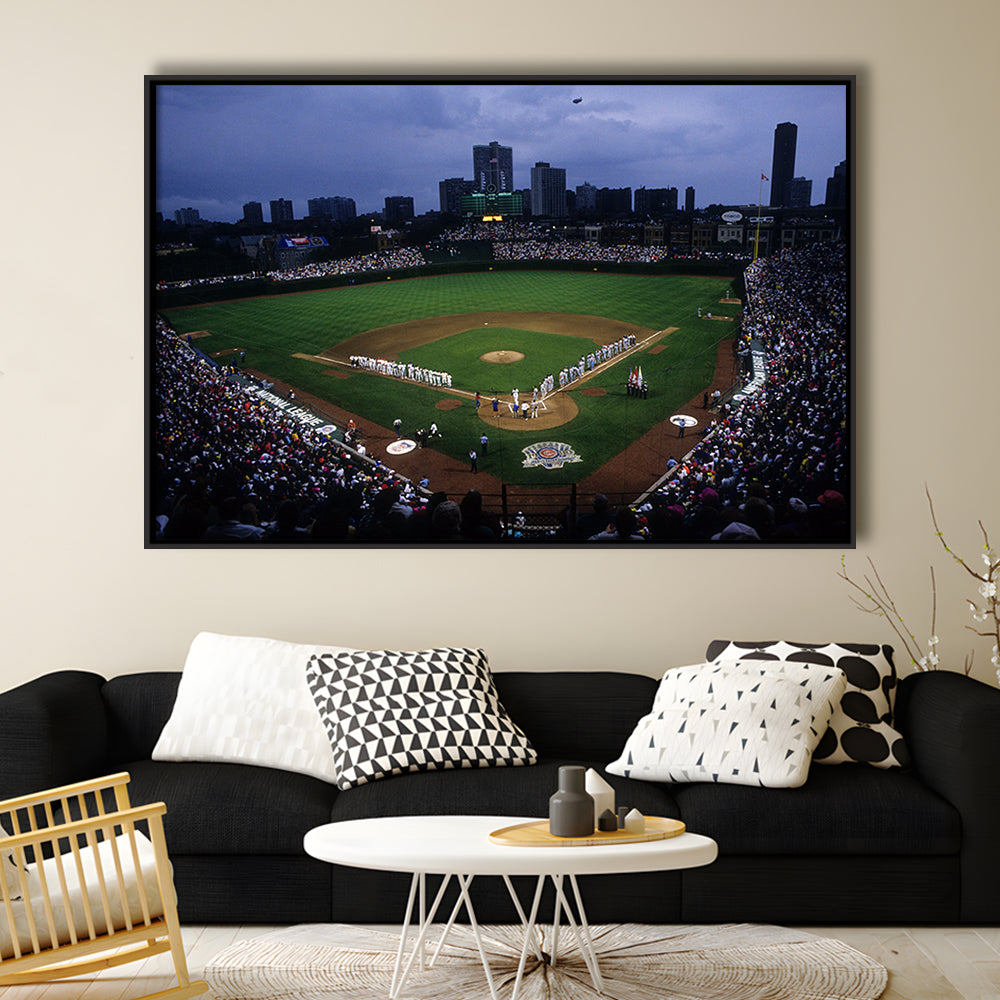 Wringley Field all Star, Stadium Canvas, Sport Art, Framed Canvas Print Wall Art, Floating Frame