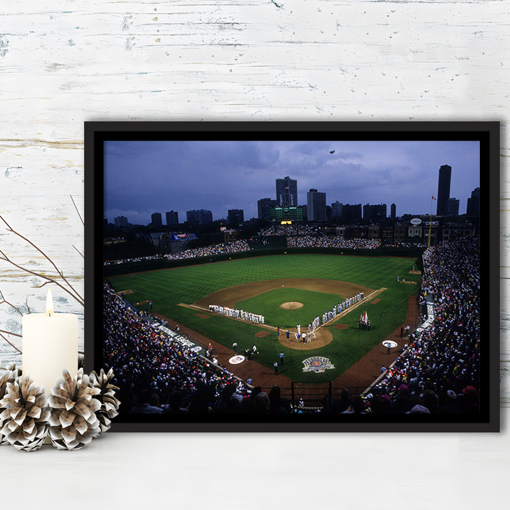 Wringley Field all Star, Stadium Canvas, Sport Art, Framed Canvas Print Wall Art, Floating Frame