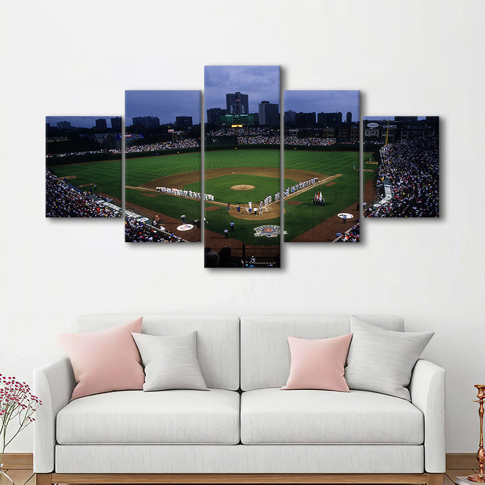 Wringley Field all Star, Stadium Canvas, Sport Art, Gift for him, 5 Panel, Large Canvas, Canvas Print Wall Art