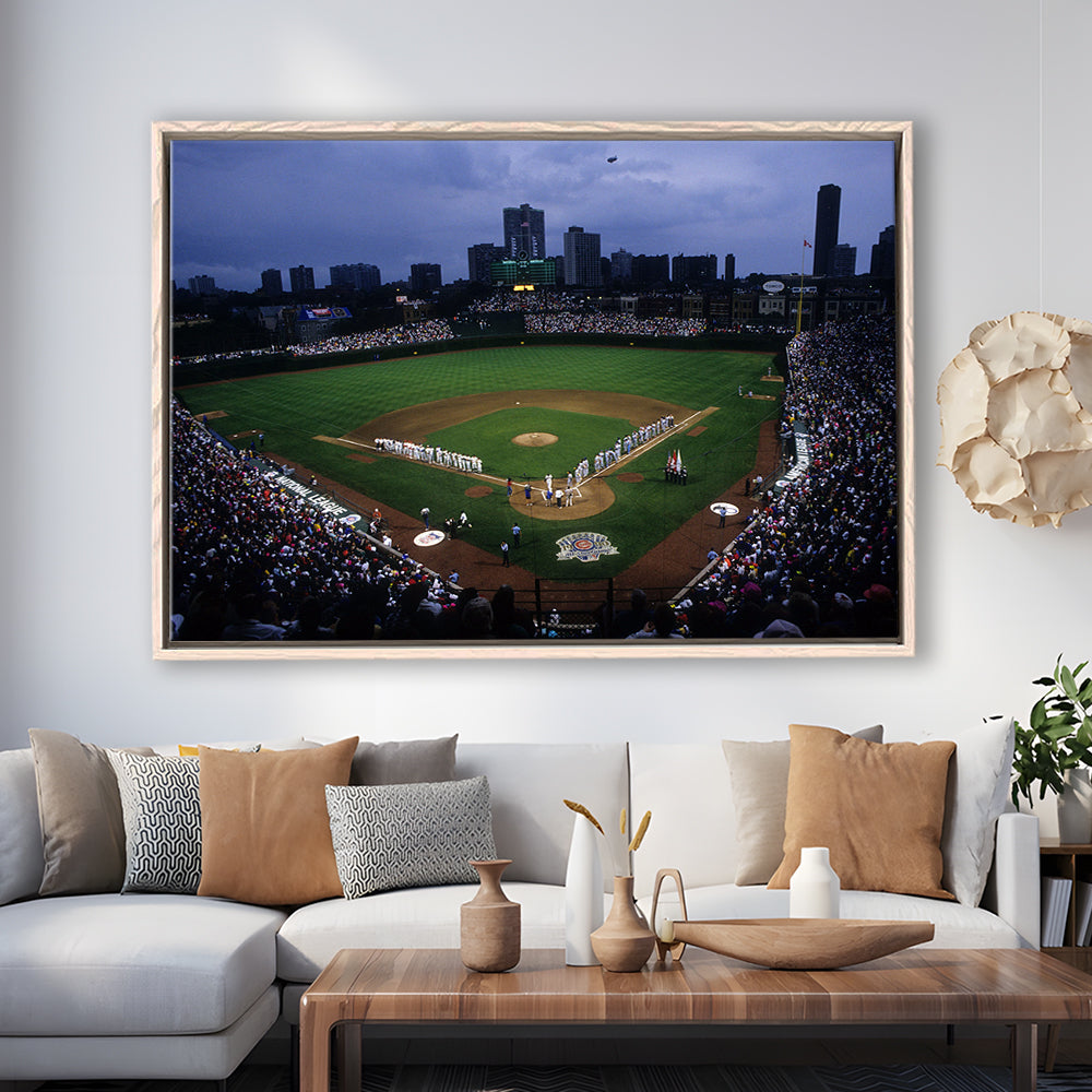 Wringley Field all Star, Stadium Canvas, Sport Art, Framed Canvas Print Wall Art, Floating Frame