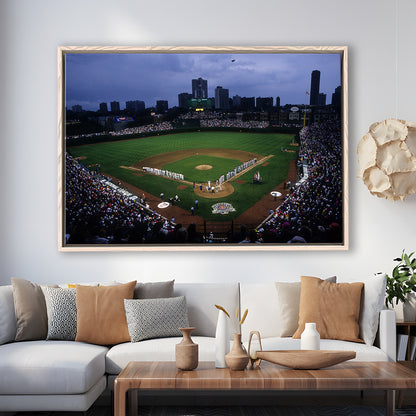 Wringley Field all Star, Stadium Canvas, Sport Art, Framed Canvas Print Wall Art, Floating Frame