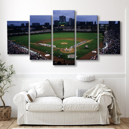 Wringley Field all Star, Stadium Canvas, Sport Art, Gift for him, 5 Panel, Large Canvas, Canvas Print Wall Art