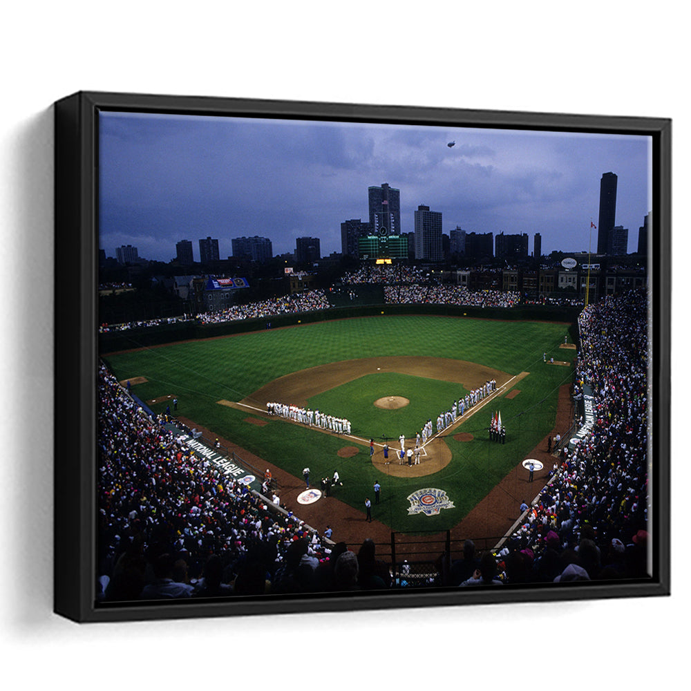 Wringley Field all Star, Stadium Canvas, Sport Art, Framed Canvas Print Wall Art, Floating Frame
