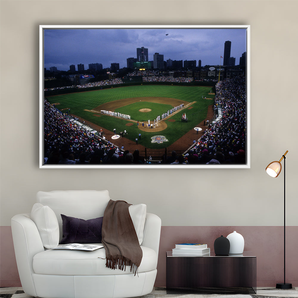 Wringley Field all Star, Stadium Canvas, Sport Art, Framed Canvas Print Wall Art, Floating Frame