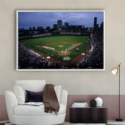 Wringley Field all Star, Stadium Canvas, Sport Art, Framed Canvas Print Wall Art, Floating Frame