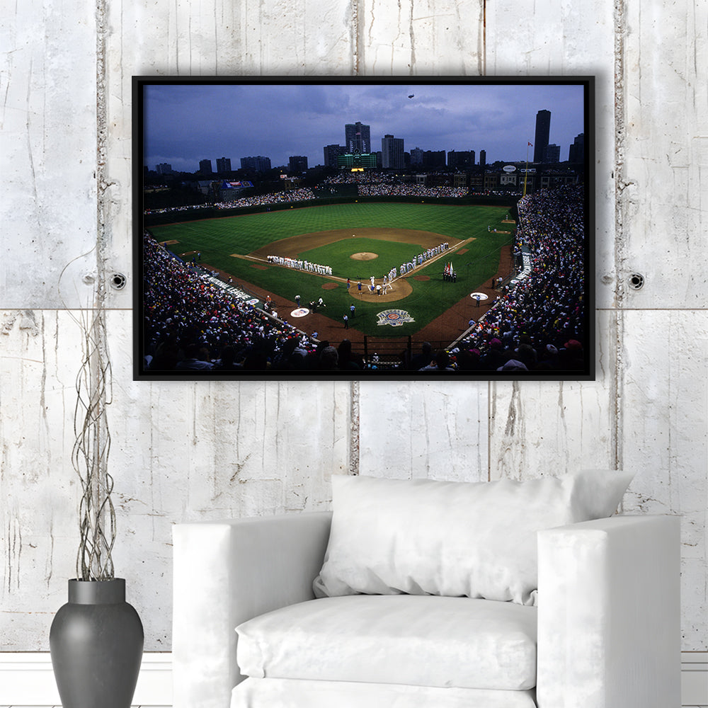 Wringley Field all Star, Stadium Canvas, Sport Art, Framed Canvas Print Wall Art, Floating Frame