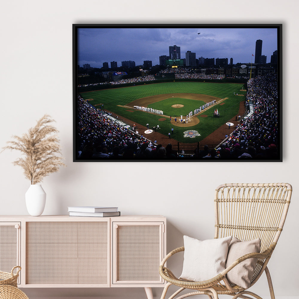 Wringley Field all Star, Stadium Canvas, Sport Art, Framed Canvas Print Wall Art, Floating Frame