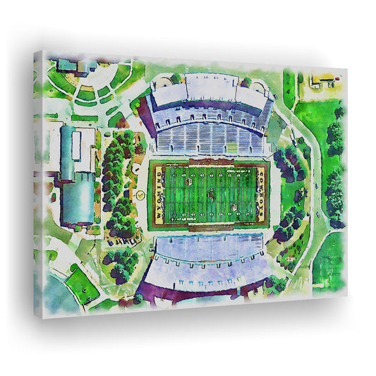 Wyoming Cowboys, Jonah Field at War Memorial Painting Stadium Watercolor, Sport Art, Gifts for him, Canvas Print Wall Art