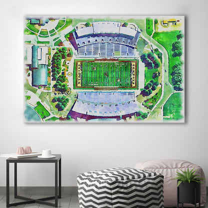 Wyoming Cowboys, Jonah Field at War Memorial Painting Stadium Watercolor, Sport Art, Gifts for him, Canvas Print Wall Art