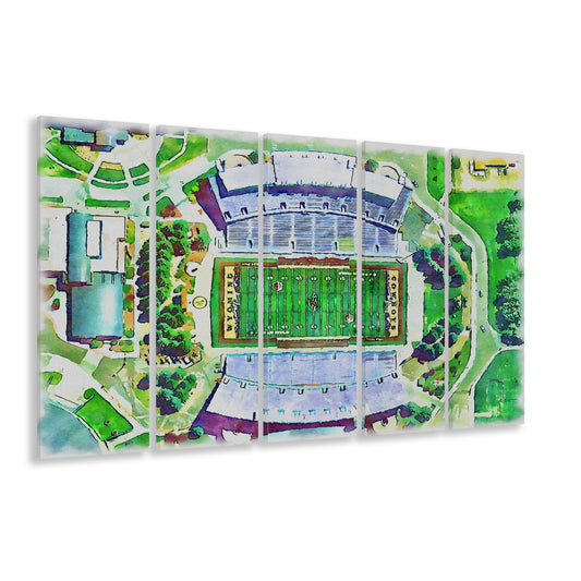 Wyoming Cowboys, Jonah Field at War Memorial Painting Stadium Watercolor, Sport Art, Extra Large Canvas Print