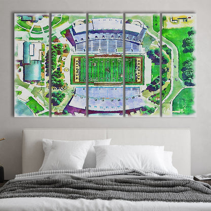 Wyoming Cowboys, Jonah Field at War Memorial Painting Stadium Watercolor, Sport Art, Extra Large Canvas Print