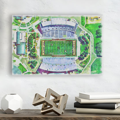 Wyoming Cowboys, Jonah Field at War Memorial Painting Stadium Watercolor, Sport Art, Gifts for him, Canvas Print Wall Art