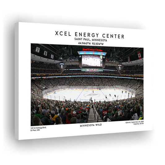Xcel Energy Center, Minnesota Wild Hockey Stadium Wall Art Print, Sport Art Print, Canvas Print Wall Art, Man Cave Gift
