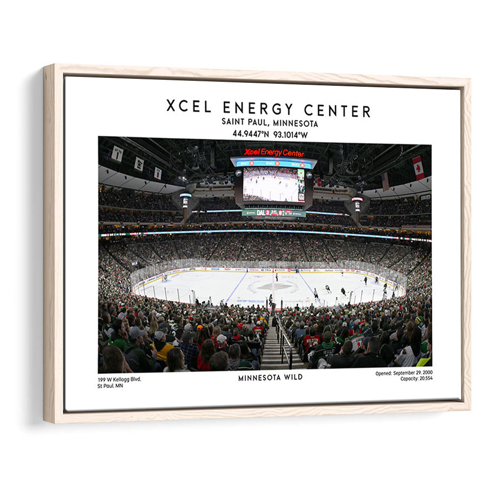 Xcel Energy Center, Minnesota Wild Hockey Stadium Wall Art Print, Sport Art Print, Framed Canvas Print Wall Art