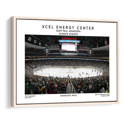Xcel Energy Center, Minnesota Wild Hockey Stadium Wall Art Print, Sport Art Print, Framed Canvas Print Wall Art