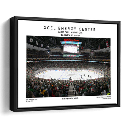 Xcel Energy Center, Minnesota Wild Hockey Stadium Wall Art Print, Sport Art Print, Framed Canvas Print Wall Art