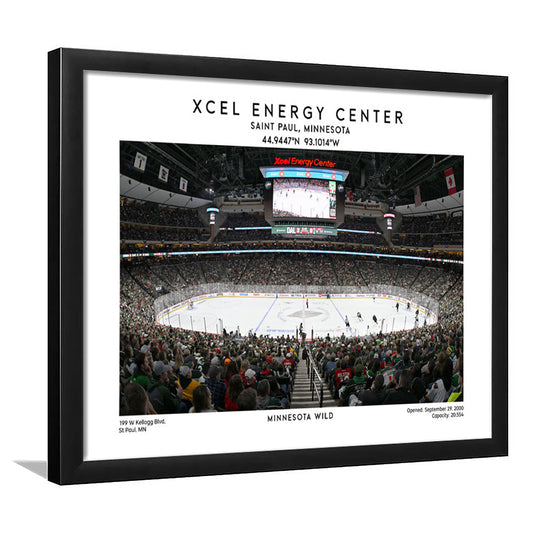 Xcel Energy Center, Minnesota Wild Hockey Stadium Wall Art Print, Sport Art Print, Framed Art Print Wall Decor