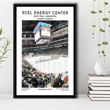 Xcel Energy Centre Print, Minnesota Wild Hockey Stadium Wall Art, Framed Canvas Prints Wall Art